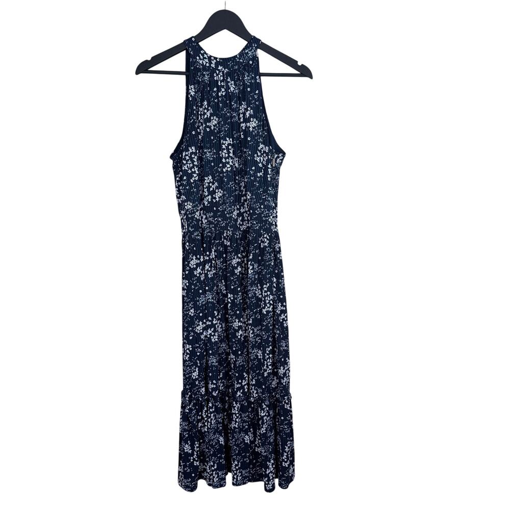 MICHAEL KORS Women's Blue Floral Halter Neck Midi Dress - Picture 5 of 10